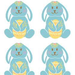 Imprimer une image de Pà¢ques : lapin de Pà¢ques bleu au gros noeud - une image de Pà¢ques à imprimer pour les décorations dans la maison