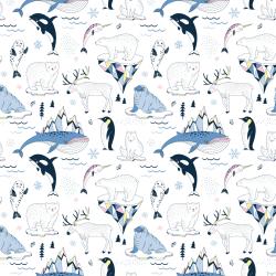 Couverture de carnet à imprimer gratuitement avec des motifs des animaux de la banquise pour personnaliser les carnets et cahiers. Une manière de ne jamais se lasser de ses cahiers et carnets.