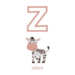 Imprimer la planche imagier minuscule "z" comme zèbre pour créer un imagier pour les enfants