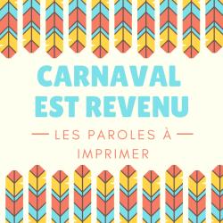 Imprimer la poésie Carnaval est revenu. Poeme à lire, à réciter à colorier
