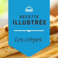 Recette illustrée à imprimer afin de préparer une pâte à crêpes avec les enfants. Les dessins leurs permettent de mieux comprendre la recette et de pouvoir se sentir plus utiles. Une recette facile à