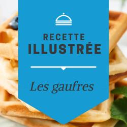 Voici la recette de la pâte gaufres illustrée à imprimer pour cuisiner avec les enfants.