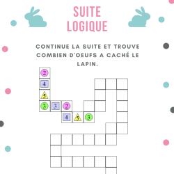 Imprimer la suite logique 3 sur les nombres
Une suite logique sur le thème de Paques