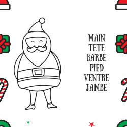 A votre enfant de relier chaque partie du corps du Père Noêl à son non