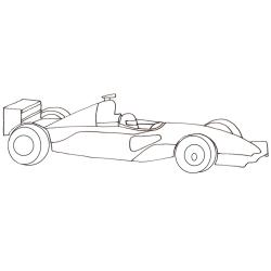 Coloriage voiture de course fuselée , Gordini