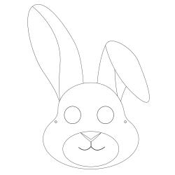 Imprimer le modèle du masque de lapin pour le déguisement des enfants , masque à colorier et à découper