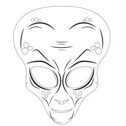 Imprimer le modèle du masque d'extraterrestre pour le déguisement des enfants , masque à colorier et à découper