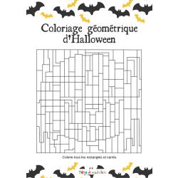 Un jeu de coloriage avec une consigne bien précise : il faut colorier tous les rectangles et tous les carrés. Ce jeu de coloriage dissimule une image sur le thème d'Halloweenqui apparait lorsque toute
