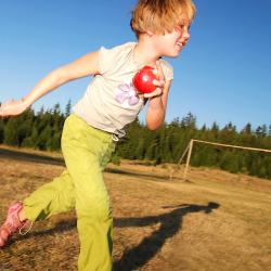 Jeu de course à la pomme