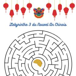 Jeu de fils mà™lés à imprimer , jeu sur le thème de la chine, du nouvel an chinois, du lapin