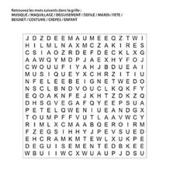 Un jeu de mots mêlés à imprimer sur le thème du carnaval copie copie