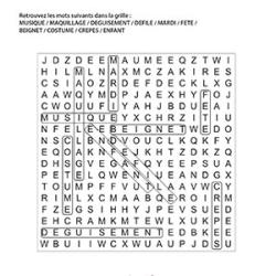 Un jeu de mots mêlés à imprimer sur le thème du carnaval copie copie copie