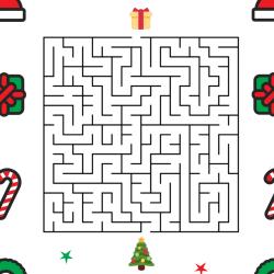 Jeu de fil à imprimer sur Noà´l. Quel chemin relie le traàÆneau du Père Noà´l au sapin de Noà´l ? Pour le savoir il faut suivre le bon fil !