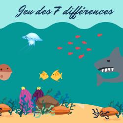 Il suffit d'ouvrir l'oeil et de trouver les 7 erreurs qui se sont introduites dans la seconde image du mobile de poissons en papier - Jeu ludique et éducatif gratuit à imprimer