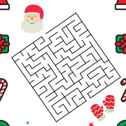 Une activité de Noël autour du labyrinthe, il faut observer, essayer pour trouver le chemin qui permettra au Père Noêl de retrouver ses gants