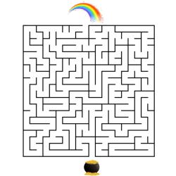 Jouer avec le Leprechaun de saint Patrick. Un jeu de labyrinthe à imprimer pour la saint Patrick. Le Lepechaun a perdu ses amis, votre enfant peut-il l'aider à trouver le chemin pour rejoindre ses ami