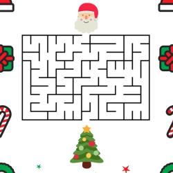 Jeu de Noà´l sur les cadeaux à imprimer. Oh oh oh ... le Père Noà´l arrivera-t-il à temps pour apporter les cadeaux sous le sapin ? Il faut aider le Père Noà&