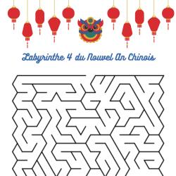 Jeu de fils mà™lés à imprimer , jeu sur le thème de la chine, du nouvel an chinois, du lapin