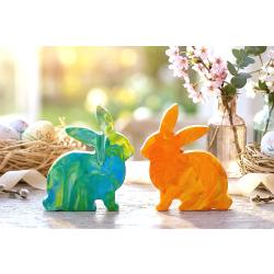 Lapin en bois marbrés - Peinture propre