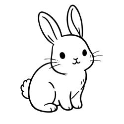 Coloriage d'un lapin vraiment mignon