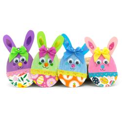 Retrouvez les tutos pour faire un lapin de Pâques en forme d'oeuf avec les enfants