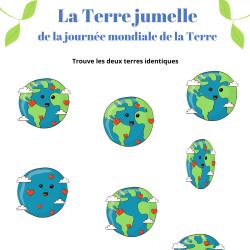 jeu à imprimer pour la journée mondiale de la terre le 22 avril. Un jeu gratuit à imprimer afin de proposer à votre enfant un enfant sur cette journée spéciale.