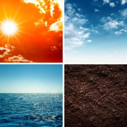 5 éléments sont indispensables à la vie. On retrouve ces 5 éléments à des niveaux variables dans tous les biotopes. Les cinq éléments de vie sont l'eau, le sol, l'air,