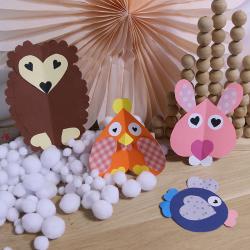 tuto pour bricoler des animaux avec des coeurs en papier