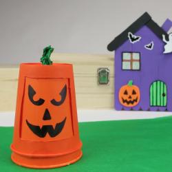 ?Une citrouille en gobelet | Tuto Halloween | Tête à modeler