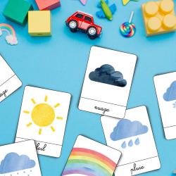imagier Montessori à imprimer gratuitement. Imprimez un imagier de la météo pour proposer une activité tirée de la pédagogie Montessori aux enfants. Activité rapide et intelligente à proposer aux enfa
