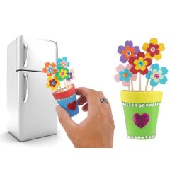 Retrouvez un tuto pour fabriquer un magnet avec un joli petit pot de fleurs avec les enfants