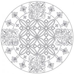 Mandala décoré d'arabesques à imprimer et à colorier. Un dessin de mandala pour les plus grands.