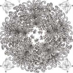 Un coloriage de mandala complexe autour du chrysanthème, une fleur très importante dans l'art asiatique. Ce coloriage est l'occasion de redécouvrir la beauté oubliée du  chrysanthème