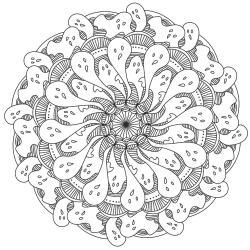 Retrouvez un mandala d'Halloween avec des fantômes à télécharger et à imprimer gratuitement