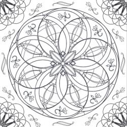 Un mandala à rosaces imbriquées les unes dans les autres à imprimer pour les plus grands