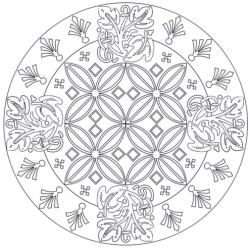 Cette rubrique regroupe tous les mandalas de difficulté intermédiaires soit par ce que les motifs contenus dans le mandala commencent à être complexes soit par ce que leur nombre commence à être impor