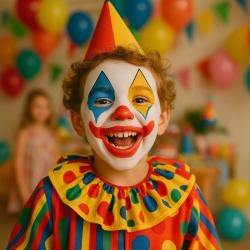 Maquillage enfant : clown bariolé