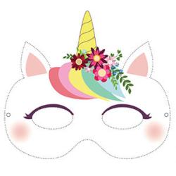 Un masque de licorne à imprimer gratuitement pour le Carnaval. copie copie