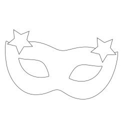 Imprimer le coloriage d'un masque loup étoile. Un masque à imprimer pour le carnaval