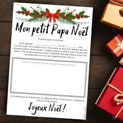 Imprimez cette jolie lettre au Père Noël gratuitement pour vos enfants et envoyez-la au Pôle Nord - Modèle de lettre 2