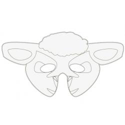 Modèle gratuit de masque de mouton à imprimer ,  à colorier , à découper . Masque rapide et facile à faire