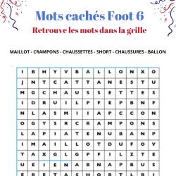 Mots cachés du foot, grille 6