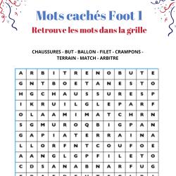 Mots cachés sur le football