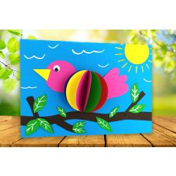 Aujourd'hui découvrez un collage printanier facile qui permettra aux enfants de s'occuper à la maison en créant de jolis oiseaux en 3D.Tout ce dont vous aurez besoin pour cette activité :