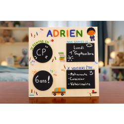 Pancarte rentrée scolaire personnalisée
