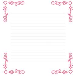 Papier à lettre rose pastel avec la fée des coeur, de l'amour et de l'amitié en médaillon