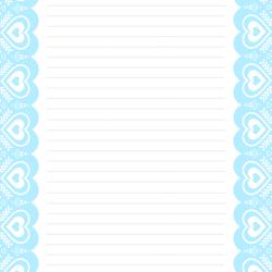 Papier à lettre fée des coeurs décoré d'une bordure à damiers rose foncé et rose clair à imprimer pour les filles