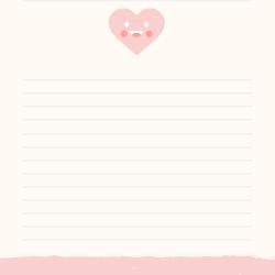 Papier à lettre de saint Valentin : Papier à lettre décoré de petits biscuits de saint Valentin