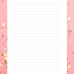 Un modèle de papier à lettres à imprimer, le papier à lettre rose est illustré de deux petits amoureux - un papier à lettre romatique à souhait !