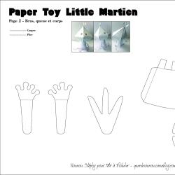 Le patron à imprimer gratuitement du papertoy martien